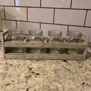 Decorative Flowers in Mason Jar Vases - Rustic